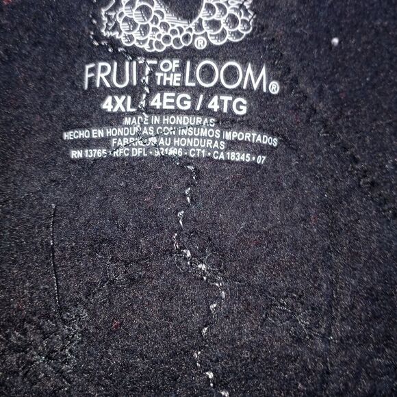 Fruit of the Loom Plus Black Longsleeves Quilted Fleece Women's Sweater 4XL - Picture 3 of 7